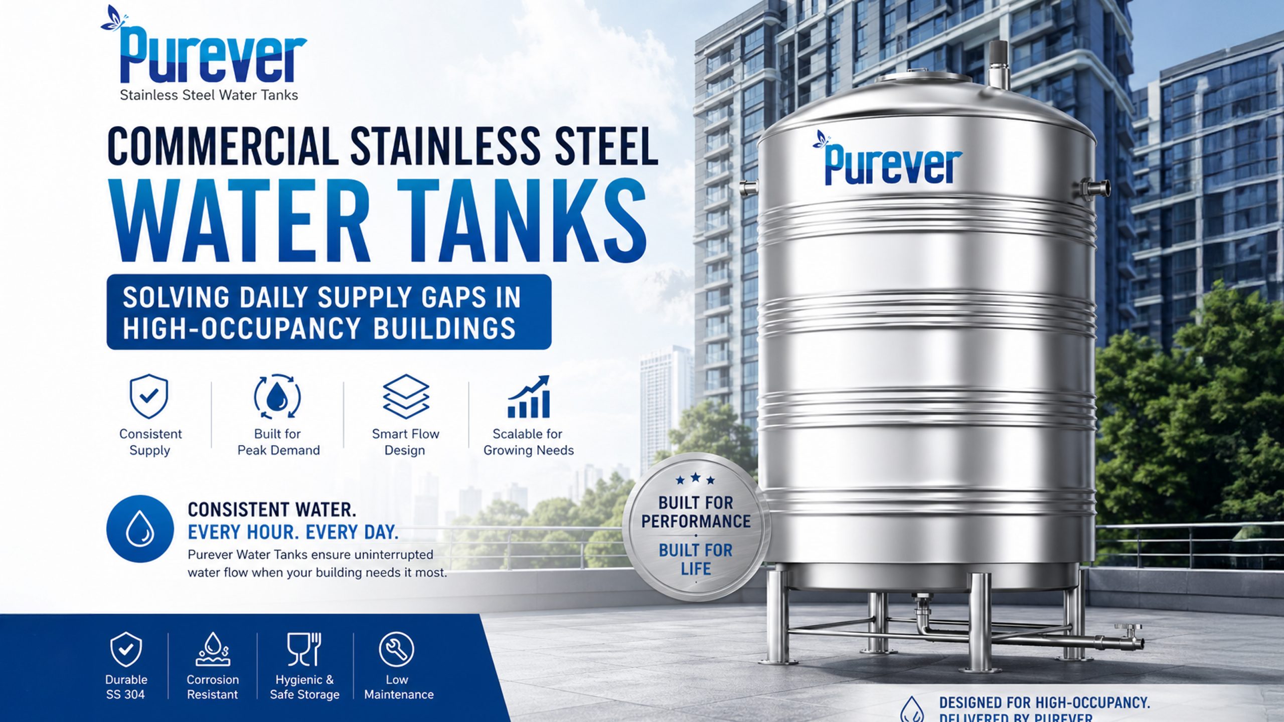 Commercial Stainless Steel Water Tanks Solving Daily Supply Gaps in High-Occupancy Buildings